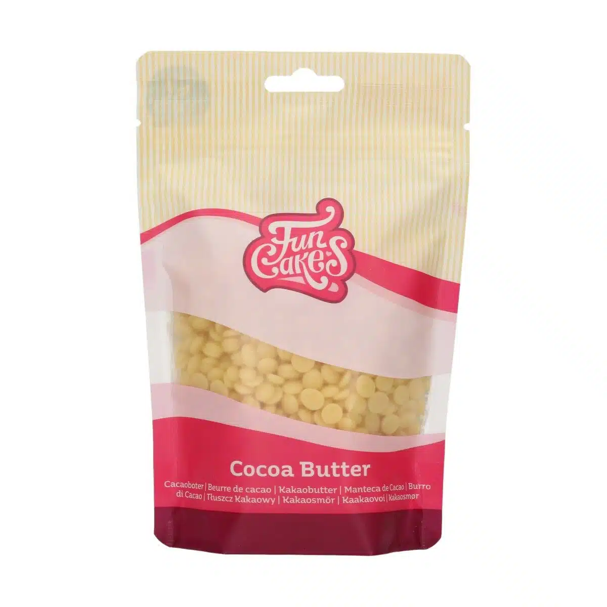 Funcakes cacaoboter drops 200 g bij cake, bake & love 5 Funcakes cacaoboter drops 200 g