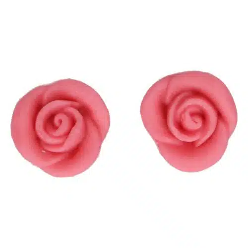 Funcakes marsepein decoratie rozen roze set/6