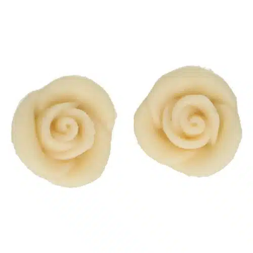 Funcakes marsepein decoratie rozen wit set/6
