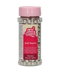 FunCakes Zachte Parels Medium Metallic Zilver 55 g