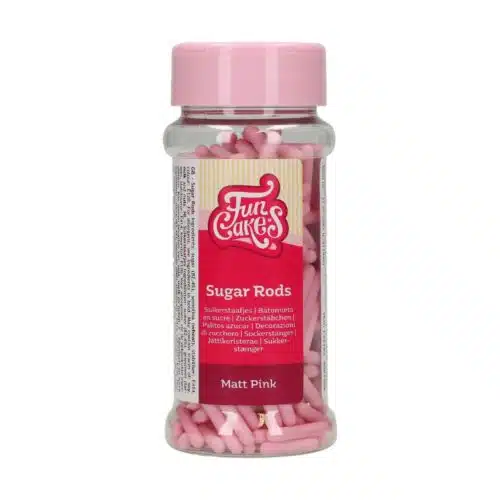 Funcakes matt sugar rods xl roze 70 g