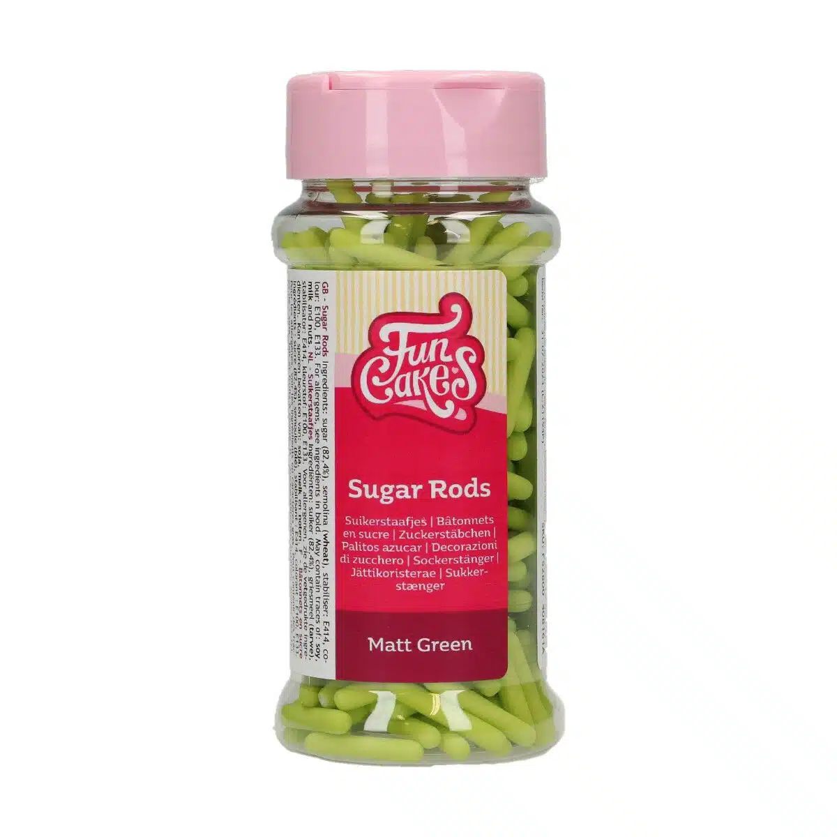 Funcakes matt sugar rods xl groen 70 g bij cake, bake & love 5 Funcakes matt sugar rods xl groen 70 g