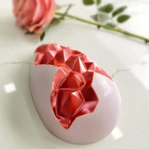 Chocolade mal origami paasei