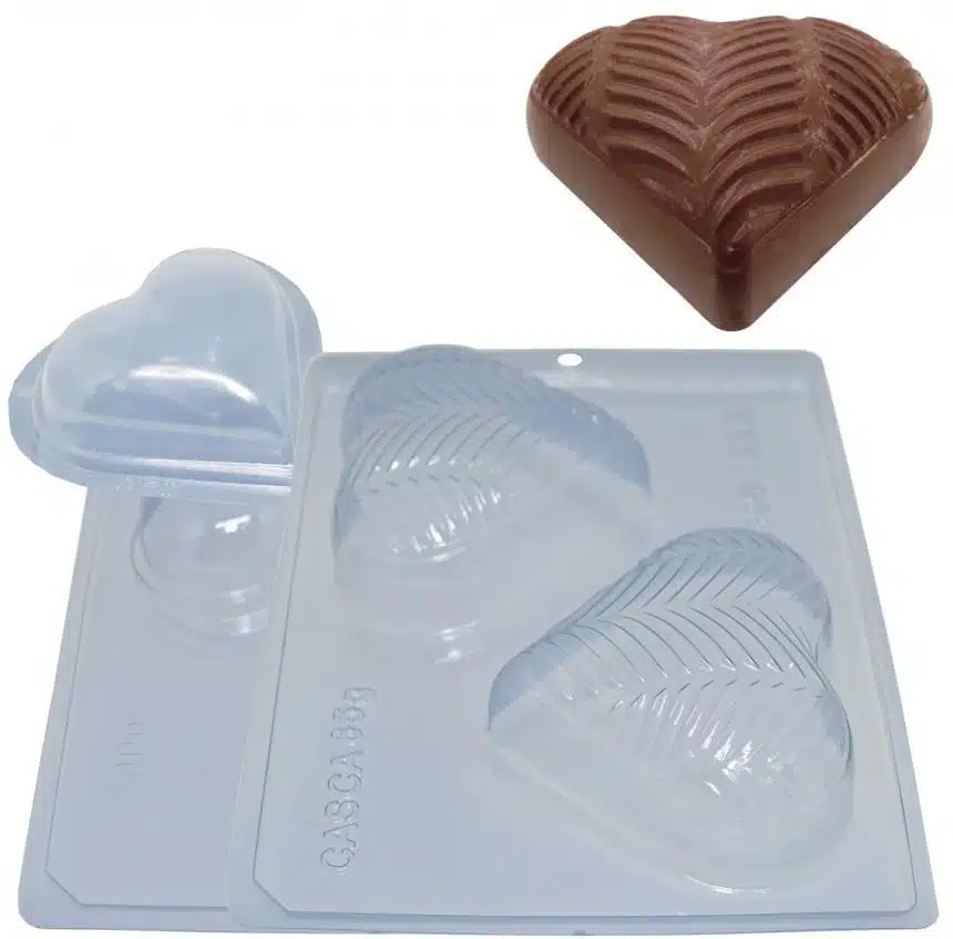 Chocolade mal hart met veren textuur bij cake, bake & love 6 Chocolade mal hart met veren textuur - afbeelding 2