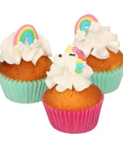 Funcakes suikerdecoratie eenhoorn & regenboog set/12 bij cake, bake & love 10