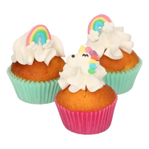 Funcakes suikerdecoratie eenhoorn & regenboog set/12 bij cake, bake & love 7