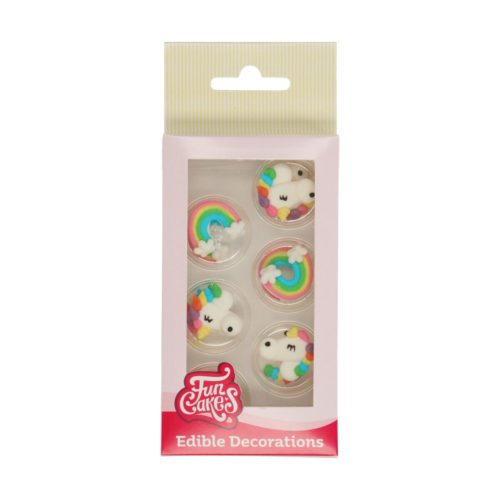 Funcakes suikerdecoratie eenhoorn & regenboog set/12 bij cake, bake & love 5