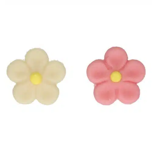 Funcakes marsepein decoratie margriet wit/roze set/12 - afbeelding 2