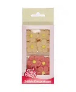 FunCakes Marsepein Decoratie Margriet Wit/Roze Set/12