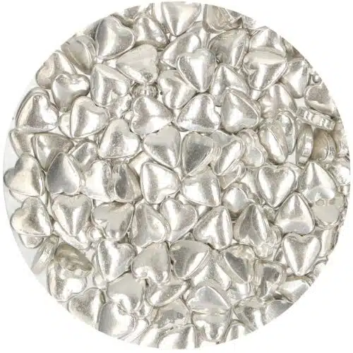 Funcakes suikerhartjes metallic zilver 80 g - afbeelding 2