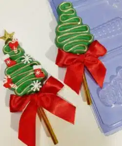 Chocolade mal Swirl Kerstboom Lolly