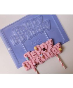 Chocolade mal happy birthday caketopper bij cake, bake & love 11