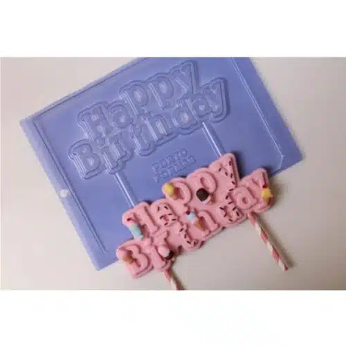 Chocolade mal happy birthday caketopper - afbeelding 2