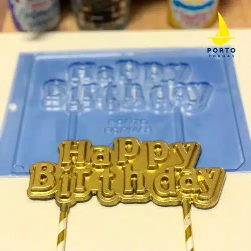 Chocolade mal happy birthday caketopper