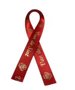 Lint per meter 1,5 cm breed - Tekst Sint Rood