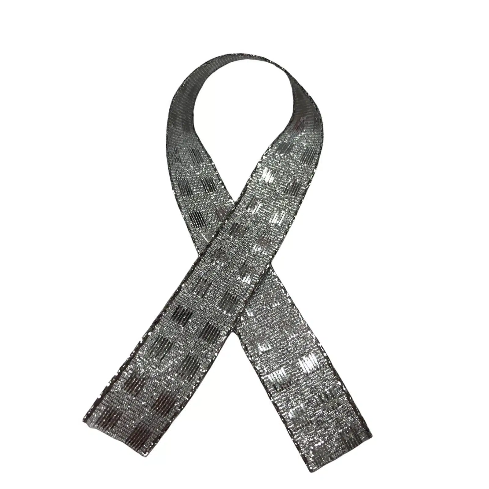Lint per meter 1,5 cm breed - zilver glitter geblokt bij cake, bake & love 5 Lint per meter 1,5 cm breed - zilver glitter geblokt