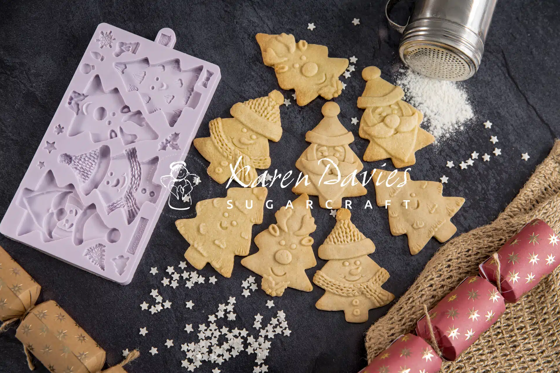 Karen davies mould – christmas tree characters bij cake, bake & love 6 Karen davies mould – christmas tree characters - afbeelding 2