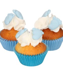 Funcakes suikerdecoratie baby voetjes blauw set/16 bij cake, bake & love 10