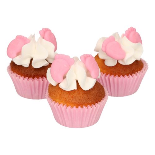 Funcakes suikerdecoratie baby voetjes roze set/16 bij cake, bake & love 7