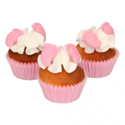 Funcakes suikerdecoratie baby voetjes roze set/16 - afbeelding 3