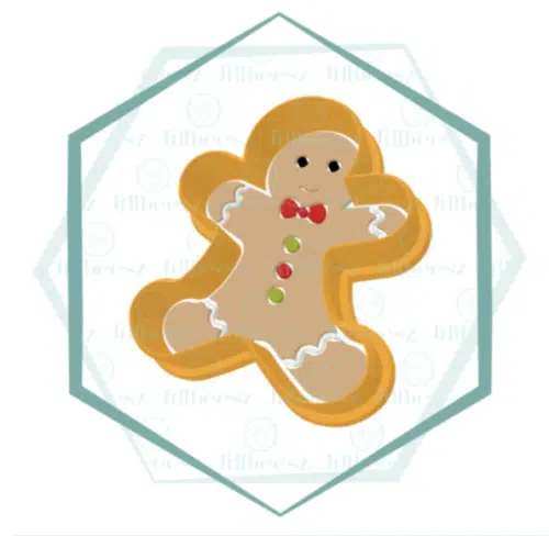 Uitsteker + stencil set gingerbread man