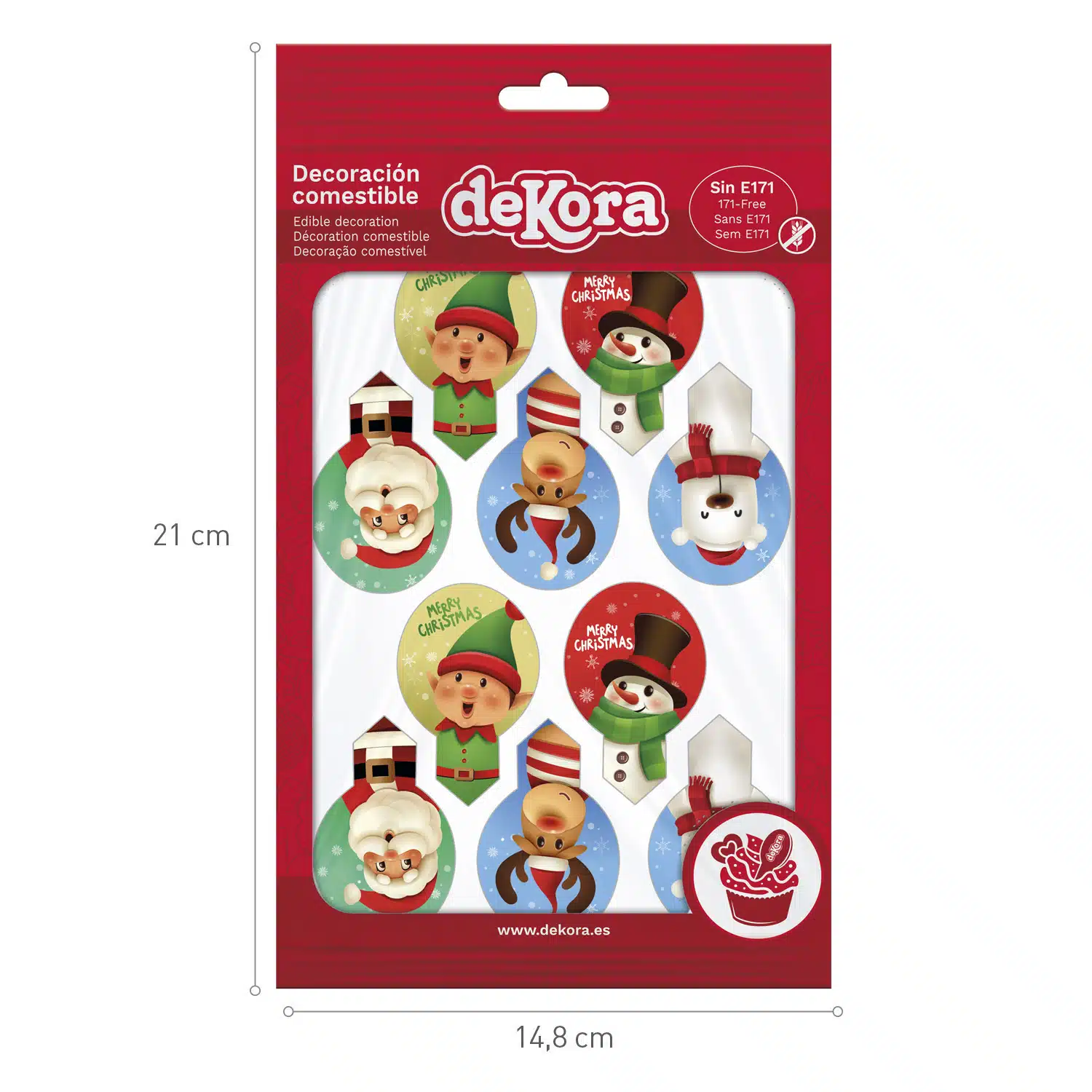 Dekora eetbare cupcake prikkers kerst bij cake, bake & love 6 Dekora eetbare cupcake prikkers kerst - afbeelding 2