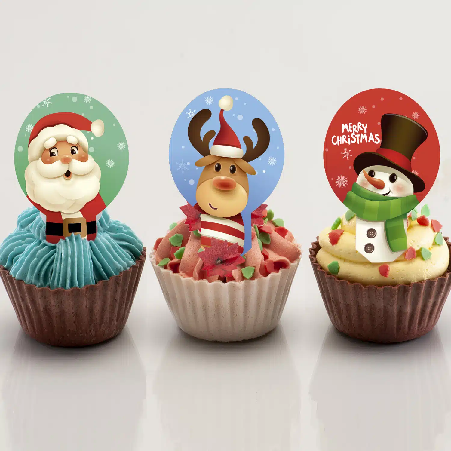 Dekora eetbare cupcake prikkers kerst bij cake, bake & love 7 Dekora eetbare cupcake prikkers kerst - afbeelding 3