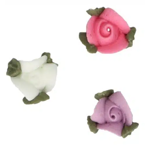 Funcakes suikerdecoratie rozen met blaadjes set/16 - afbeelding 2