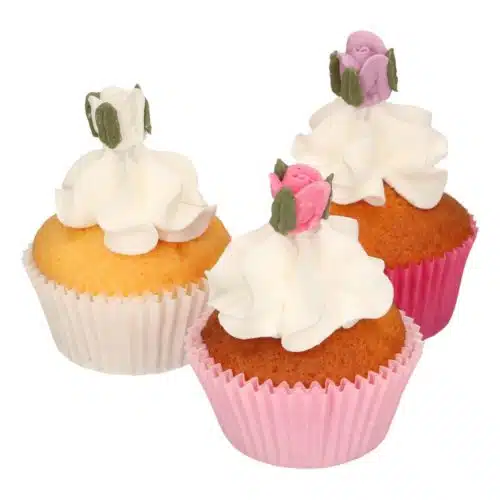 Funcakes suikerdecoratie rozen met blaadjes set/16 - afbeelding 3