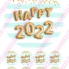 Eetbare taartprint happy new year ballon goud - 18 cm rond + 8 cupcake rondjes bij cake, bake & love 3