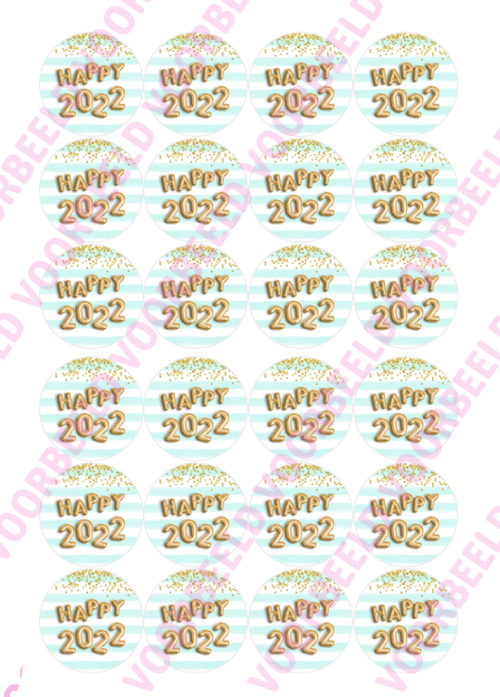 Happy new year ballon goud 24 cupcakes bij cake, bake & love 5