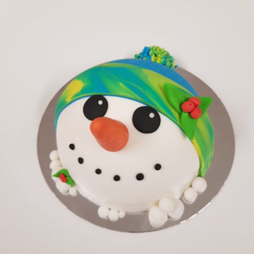 Sneeuwpop taartje pakket + stap-voor-stap instructiefilmpje (inclusief bakvorm) bij cake, bake & love 9