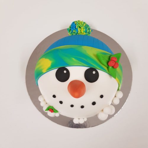 Sneeuwpop taartje pakket + stap-voor-stap instructiefilmpje (zonder bakvorm) bij cake, bake & love 7
