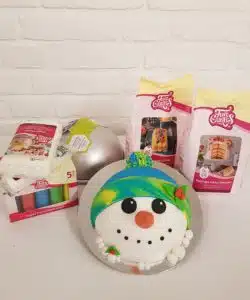 Sneeuwpop Taartje Pakket + stap-voor-stap instructiefilmpje (inclusief bakvorm)