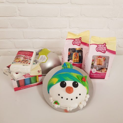Sneeuwpop taartje pakket + stap-voor-stap instructiefilmpje (inclusief bakvorm) bij cake, bake & love 5