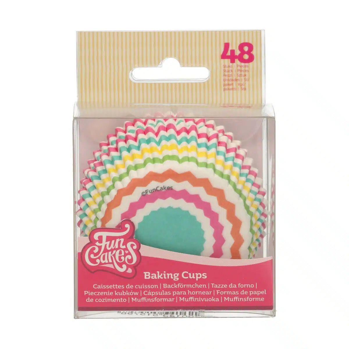 Funcakes baking cups colourful chevron pk/48 bij cake, bake & love 5 Funcakes baking cups colourful chevron pk/48