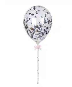 Ballon Caketopper Confetti Ballon zwart