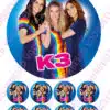 Eetbare taartprint k3 2022 - 18 cm rond + 8 cupcake rondjes bij cake, bake & love 3