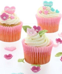 Culpitt suikerdecoratie bloemen & bladeren roze pk/16 bij cake, bake & love 10