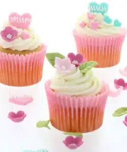 Culpitt suikerdecoratie bloemen & bladeren roze pk/16 bij cake, bake & love 10
