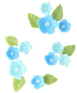 Culpitt suikerdecoratie bloemen & bladeren blauw pk/16 bij cake, bake & love 8