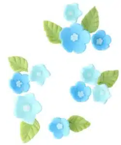 Alternative view of Culpitt Suikerdecoratie Bloemen & Bladeren Blauw pk/16