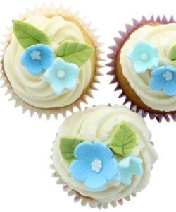Culpitt suikerdecoratie bloemen & bladeren blauw pk/16 bij cake, bake & love 10