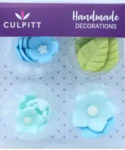 Culpitt Suikerdecoratie Bloemen & Bladeren Blauw pk/16