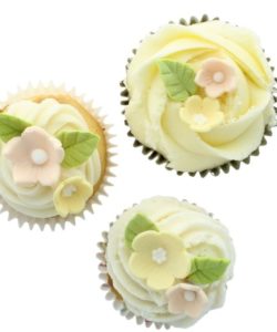 Culpitt suikerdecoratie bloemen & bladeren geel pk/16 bij cake, bake & love 13