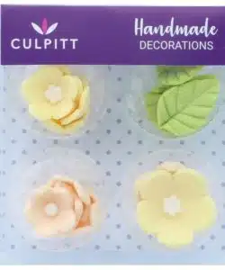 Culpitt Suikerdecoratie Bloemen & Bladeren Geel pk/16