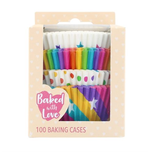 Baked with love baking cups rainbow mix pk/100 bij cake, bake & love 5