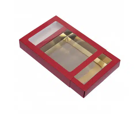 Brownie doos rood/goud bij cake, bake & love 5 Brownie doos rood/goud