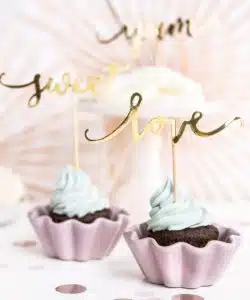 Alternative view of PartyDeco Cupcake Toppers Love - Goud Set/6