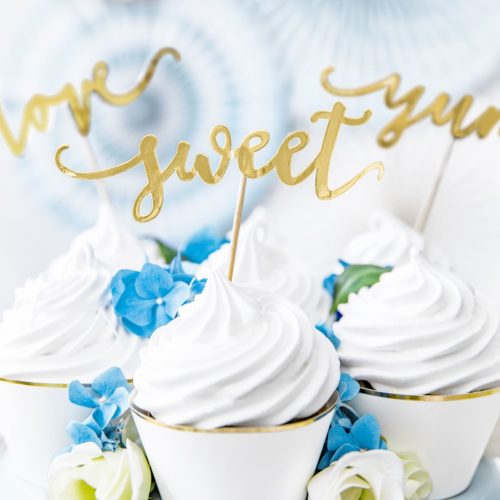 Partydeco cupcake toppers love - goud set/6 bij cake, bake & love 9